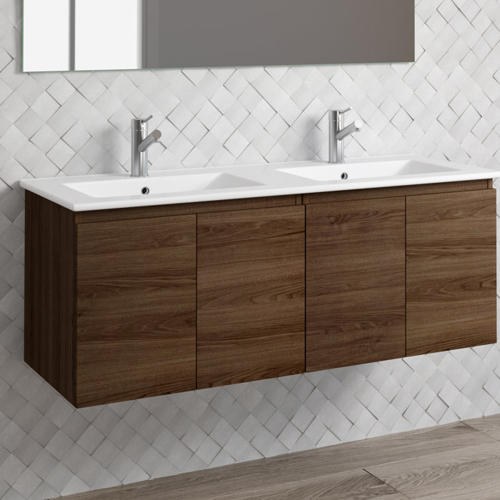 Ivy Bronx Jasso 46" WallMounted Double Bathroom Vanity Set & Reviews Wayfair